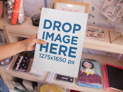 Template of a Woman Holding a Magazine While in her Bedroom