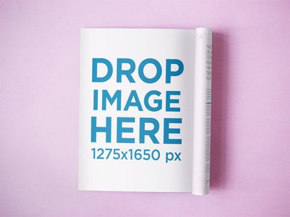 Magazine Lying On a Pink Surface Mockup