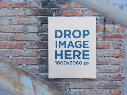 Poster on an Old Bricks Wall Mockup