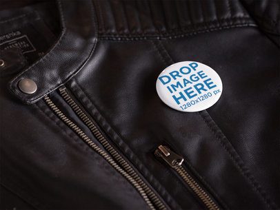 Button on a Leather Jacket Template
