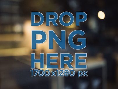 Window Decal Mockup on a Blurred Pane of Glass