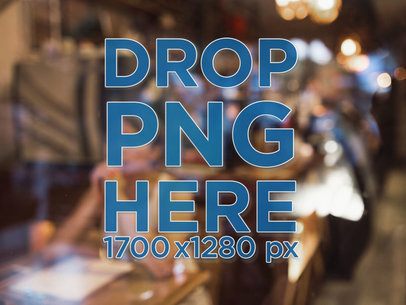 Decal Mockup of a Coffee Shop Window