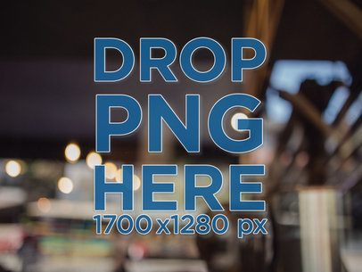 Mockup of a Window Decal on a Blurry Glass