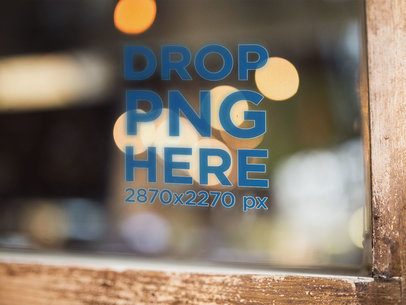 Vintage Wooden Frame Around a Window Decal Mockup a14438