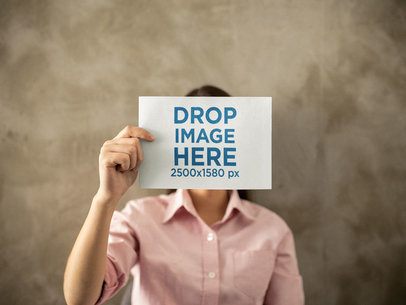 Girl Covering Her Face While Showing a Booklet Catalog Template a14646