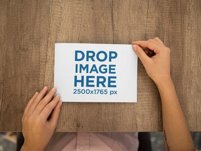 Top Shot Mockup of a Postcard