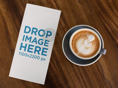 Coffee Shop Menu Lying Next to a Latte Coffee Template a14633