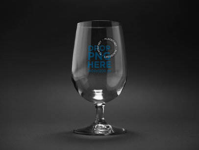 Snifter Glass Against a Black Background Mockup