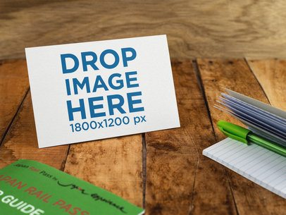 Postcard Template On a Wooden Table