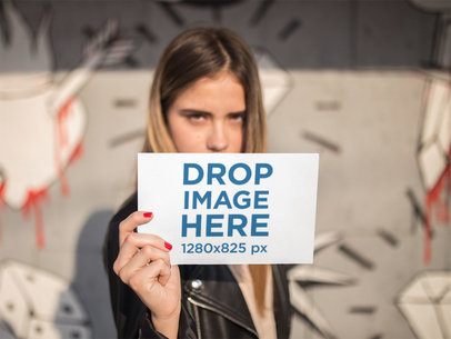 Woman Facing the Sun While Holding a Flyer Template