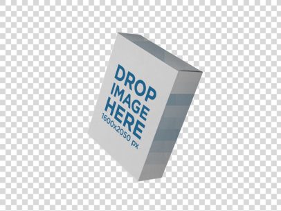 Software Box Floating Angled Over a Transparent Background