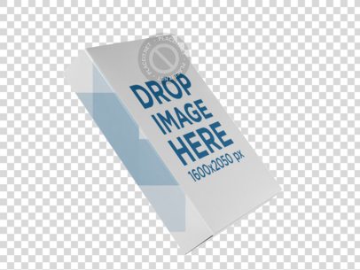 Angled Software Box Template Over a Transparent Background