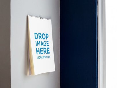 Pinned Calendar Template on a Gray Wall