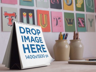 Calendar Template on a Designer Desk 