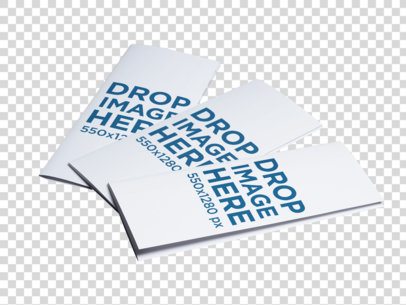 Set of Three Brochures Template Lying on a Transparent Surface