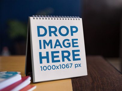 Calendar Template Standing on a Wooden Desk