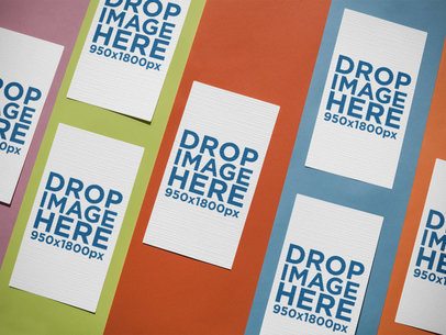 Vertical Business Cards Template on Different Colors