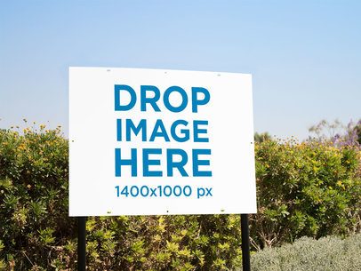 Real Estate Lawn Sign Mockup on a Garden