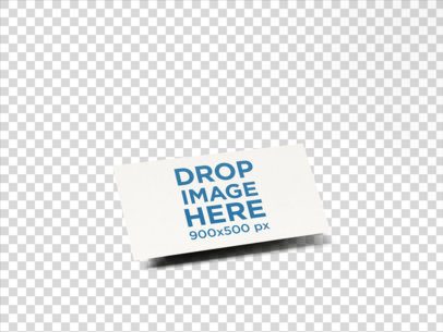 Business Card Template Floating on a Transparent Background