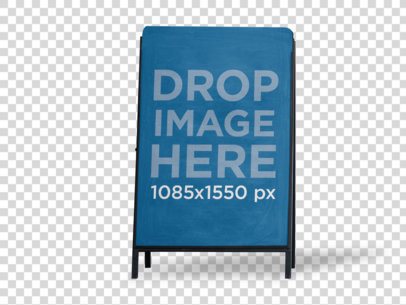 Metal Advertising Board Mockup Standing in a Transparent Environment a15055