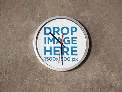 Clock Mockup on a Gray Concrete Wall a15232